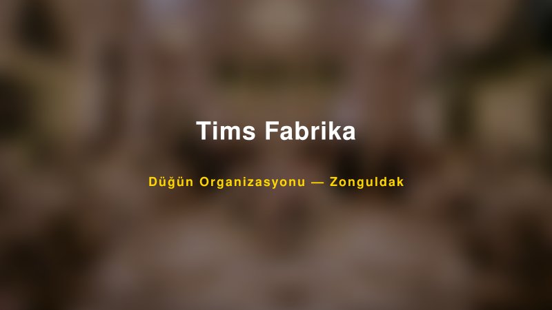 Tims Fabrika Zonguldak Düğün Organizasyon Firması