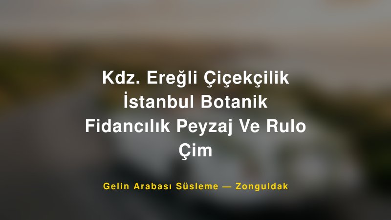 Kdz. Ereğli Çiçekçilik İstanbul Botanik Fidancılık Peyzaj Ve Rulo Çim ile Trend Gelin Arabası Yazıları ve Konseptleri